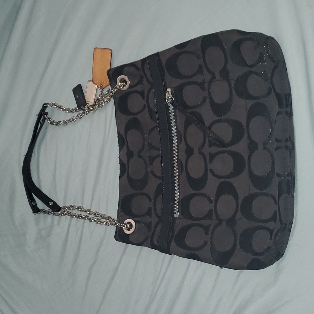Black/Blue Inside Coach Bag
